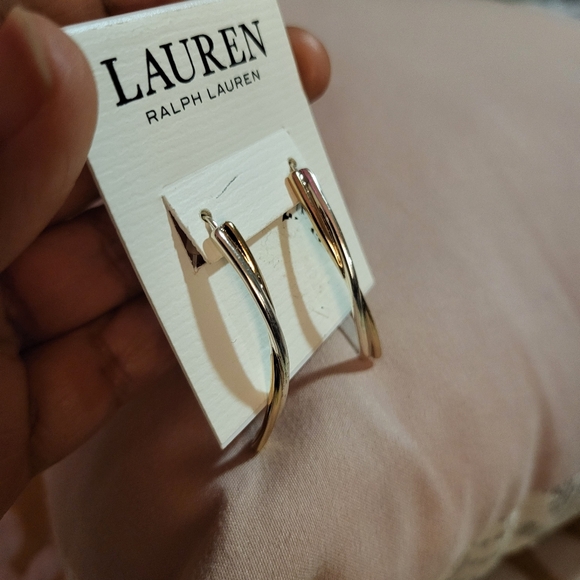 Two-tone earrings in silver and gold - Picture 3 of 3